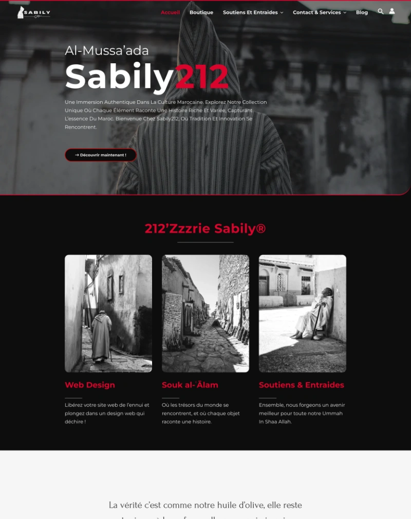 conception du site e-commerce Sabily212