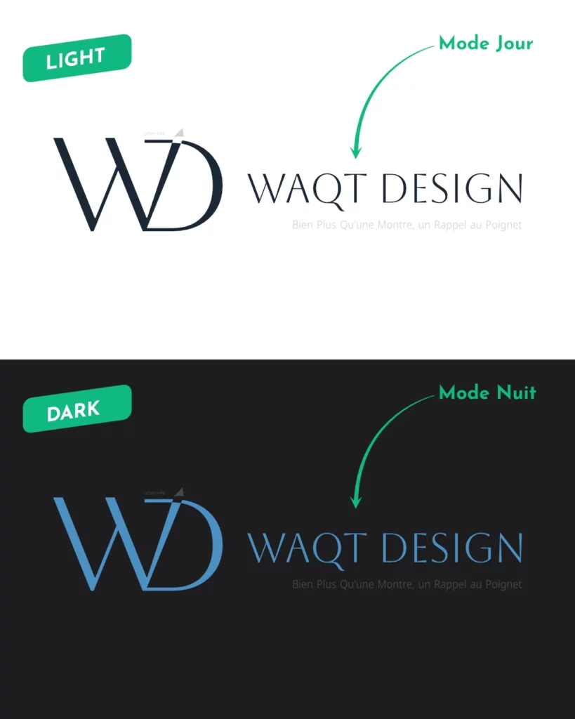 Logo WAQT DESIGN décliné en format paysage